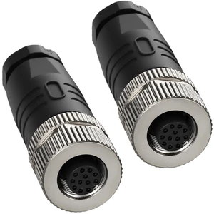 Eonvic Industrial M12 12 Pin Female A Code Aviation Connector 12mm Circular Socket 30V 1A Waterproof Solder Plugs for Automation Sensor/Actuator 2PCS Eonvic Industrial M12 12 Pin Female A Code Aviation Connector 12mm Circular Socket 30V 1A Waterproof Solder Plugs for Automation Sensor/Actuator 2PCS