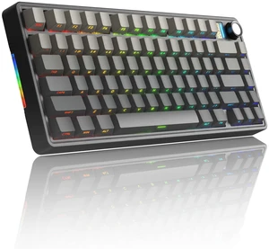 7KEYS 75% Retro Wireless Mechanical Keyboard with Knob, Linear Switch(Gray) 7KEYS 75% Retro Wireless Mechanical Keyboard with Knob, Linear Switch(Gray)