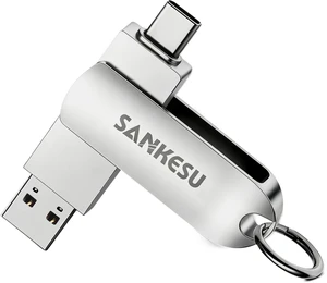 SANKESU 128GB Type C Flash Drive,3.1 USB C up to 120MB/s OTG Thumb Drive with Type A and C Dual Ports for Android Phone/PC/Laptop/Mac(Silver) SANKESU 128GB Type C Flash Drive,3.1 USB C up to 120MB/s OTG Thumb Drive with Type A and C Dual Ports for Android Phone/PC/Laptop/Mac(Silver)