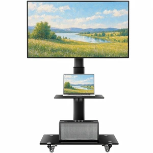 BONTEC Rolling TV Stand for 30-75 Inch TVs, Mobile TV Cart with Wheels BONTEC Rolling TV Stand for 30-75 Inch TVs, Mobile TV Cart with Wheels