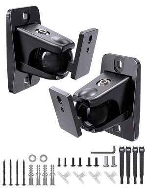 Universal Wall Mount Bracket for Rear and Surround Sound Speakers, 2 Pack Universal Wall Mount Bracket for Rear and Surround Sound Speakers, 2 Pack