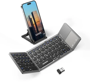 Samsers Foldable Bluetooth Keyboard with Touchpad, Ultra Slim Compact -Grey Samsers Foldable Bluetooth Keyboard with Touchpad, Ultra Slim Compact -Grey