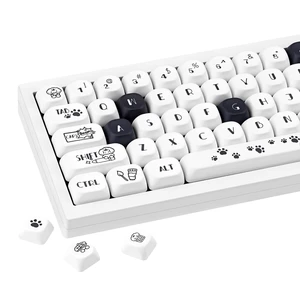 ZERRIOY Cute Puppy Paws 130 Keys Black White PBT Dye-Sublimation Keycaps ZERRIOY Cute Puppy Paws 130 Keys Black White PBT Dye-Sublimation Keycaps