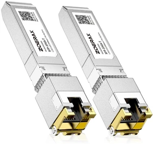 ZOERAX 2-Pack SFP to RJ45 10Gb,10Gbase-T sfp to RJ45 Transceiver Module ZOERAX 2-Pack SFP to RJ45 10Gb,10Gbase-T sfp to RJ45 Transceiver Module