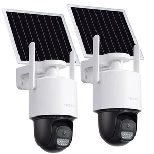 Anona Solar Security Camera Wireless Outdoor, 2.5K 4MP 360 Coverage PTZ Cameras, 24/7 AOV Recording, Color Night Vision, AI Human Detection, Auto Tracking, No Monthly Fee, IP66, 2.4GHz Wi-Fi, 2 Anona Solar Security Camera Wireless Outdoor, 2.5K 4MP 360 Coverage PTZ Cameras, 24/7 AOV Recording, Color Night Vision, AI Human Detection, Auto Tracking, No Monthly Fee, IP66, 2.4GHz Wi-Fi, 2