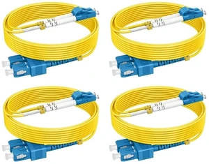 RamboCables-OS2 SC to LC Single Mode Fiber Patch Cables, 30ft/10m, 4Pack RamboCables-OS2 SC to LC Single Mode Fiber Patch Cables, 30ft/10m, 4Pack