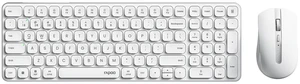 Rapoo 9350S Multi-Device Keyboard and Mouse Combo, 2.4GHz/Bluetooth 5.0/4.0 Wireless Keyboard & Mouse Set for Windows/Mac/Linux/Chrome, Support 4 Devices, Rechargeable, Silent Click, White Rapoo 9350S Multi-Device Keyboard and Mouse Combo, 2.4GHz/Bluetooth 5.0/4.0 Wireless Keyboard & Mouse Set for Windows/Mac/Linux/Chrome, Support 4 Devices, Rechargeable, Silent Click, White