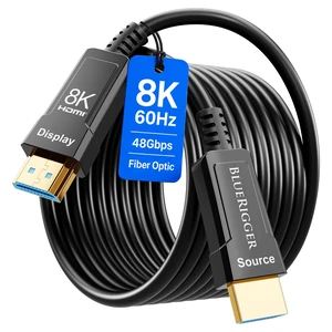 BlueRigger 10K 8K Fiber Optic HDMI 2.1 Cable 50FT in-Wall CL3 Rated 48Gbps BlueRigger 10K 8K Fiber Optic HDMI 2.1 Cable 50FT in-Wall CL3 Rated 48Gbps