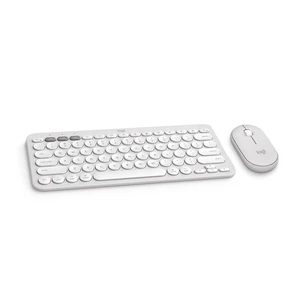 Logitech Pebble 2 Compact Wireless Keyboard and Mouse for Mac, iPad - White Logitech Pebble 2 Compact Wireless Keyboard and Mouse for Mac, iPad - White