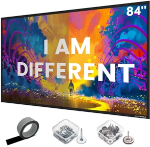 ALR Projector Screen for Standard Throw- Wall Mounted - High Contrast 70% ALR High Brightness 2.7X Gain - 84 inch 16:9 Gray Screen - by SilverMagic ALR Projector Screen for Standard Throw- Wall Mounted - High Contrast 70% ALR High Brightness 2.7X Gain - 84 inch 16:9 Gray Screen - by SilverMagic