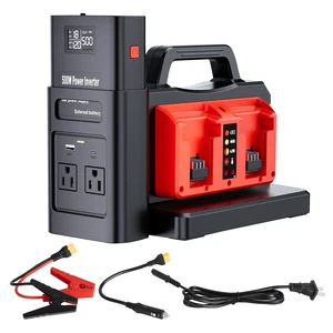 Pure Sine Wave Inverter Compatible with Milw-auke 18V Battery, 2 in 1 500W 4 Ports Power Inverter Battery Charger Generator DC 20V to AC* 2 Outlets, 120V Car Charger Plug, USB&Type-C (Tool Only) Pure Sine Wave Inverter Compatible with Milw-auke 18V Battery, 2 in 1 500W 4 Ports Power Inverter Battery Charger Generator DC 20V to AC* 2 Outlets, 120V Car Charger Plug, USB&Type-C (Tool Only)