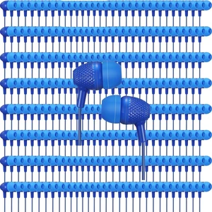 Macarrie 200 Pack Earbuds Bulk Headphones 3.5 mm Classroom, Blue Macarrie 200 Pack Earbuds Bulk Headphones 3.5 mm Classroom, Blue