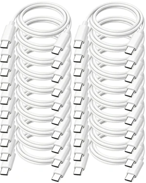 USB-C to USB-C Cable 6FT 20-Pack, USBC Cable Fast Charging & Data & Carplay USB-C to USB-C Cable 6FT 20-Pack, USBC Cable Fast Charging & Data & Carplay
