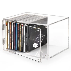 CELSOL Clear Acrylic CD Storage Box with Magnetic Door, Dust-Proof Sealed CD Organizer & CD Display Case for Jewel Cases, Holds 20 CDs, Stackable CD Holder for Collectors CELSOL Clear Acrylic CD Storage Box with Magnetic Door, Dust-Proof Sealed CD Organizer & CD Display Case for Jewel Cases, Holds 20 CDs, Stackable CD Holder for Collectors