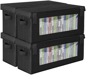 Comfortkeeper 4 Pack DVD Storage Box, Hold 25 DVD Case with Clear Window Comfortkeeper 4 Pack DVD Storage Box, Hold 25 DVD Case with Clear Window