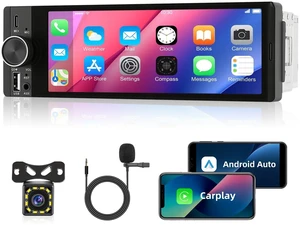 ESSGOO Single DIN Car Stereo, Wireless CarPlay & Android Auto, Touchscreen ESSGOO Single DIN Car Stereo, Wireless CarPlay & Android Auto, Touchscreen