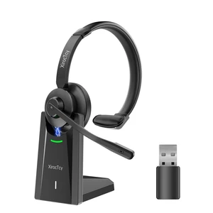 XirocTcy Wireless Headset with Mic for Work, Bluetooth Headset, Mic Clear Calls, Wireless Headphones with AI Noise Cancelling Microphone (Bluetooth 5.3 & Mic Mute), USB Dongle, for PC/Zo XirocTcy Wireless Headset with Mic for Work, Bluetooth Headset, Mic Clear Calls, Wireless Headphones with AI Noise Cancelling Microphone (Bluetooth 5.3 & Mic Mute), USB Dongle, for PC/Zo