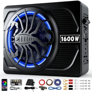 SUBPULSIX 2026 Upgraded 1600W Slim Underseat Car Subwoofer and Amp Package with RGB Beat-Synced Light, Individual Control for Low Pass/Gain/Boost Bass, Clean Deep Bass Perfect for Truck/SUV/Jeep SUBPULSIX 2026 Upgraded 1600W Slim Underseat Car Subwoofer and Amp Package with RGB Beat-Synced Light, Individual Control for Low Pass/Gain/Boost Bass, Clean Deep Bass Perfect for Truck/SUV/Jeep