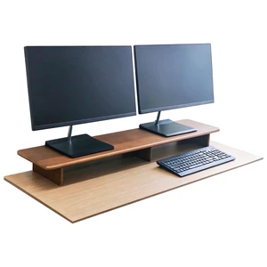 ANQILEE Solid Wood Dual Monitor Stand Riser Walnut Monitor Riser for Desk Wooden Desk Shelf Ergonomic Monitor Stand for Home Office ANQILEE Solid Wood Dual Monitor Stand Riser Walnut Monitor Riser for Desk Wooden Desk Shelf Ergonomic Monitor Stand for Home Office