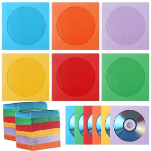 Faccito 240 Pcs Paper Cd Sleeves Colored DVD Sleeves Bulk, Bright Color Faccito 240 Pcs Paper Cd Sleeves Colored DVD Sleeves Bulk, Bright Color