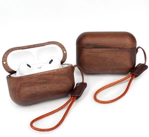 Wooden AirPods Pro 2 Case, North American Walnut, Unique Natural Wood Grain Wooden AirPods Pro 2 Case, North American Walnut, Unique Natural Wood Grain