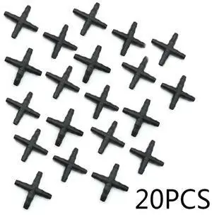Bulk Automatic Garden Connector Irrigation Hose Fittin Fitting 20Pcs Barbed Cross Drip Black Hot Practical Bulk Automatic Garden Connector Irrigation Hose Fittin Fitting 20Pcs Barbed Cross Drip Black Hot Practical