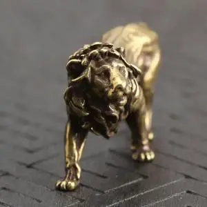 3D Copper Majestic Lion King Animal Miniatures Figurines Vintage Craft Home Office Ornament Desk Decor Collect Ornaments Gift 3D Copper Majestic Lion King Animal Miniatures Figurines Vintage Craft Home Office Ornament Desk Decor Collect Ornaments Gift
