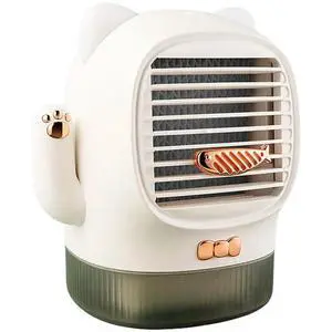 Water Cooled Lucky Cat Fan USB Rechargeable 3 Speed Desktop Cooler with LED Light and Aromatherapy for Bedroom Water Cooled Lucky Cat Fan USB Rechargeable 3 Speed Desktop Cooler with LED Light and Aromatherapy for Bedroom