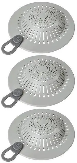 3 PCS Silicone Shower Drain Strainers with Dual Filtration System and Anti Slip Design for Effective Hair and Debris Collection 3 PCS Silicone Shower Drain Strainers with Dual Filtration System and Anti Slip Design for Effective Hair and Debris Collection