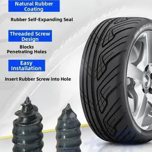 Efficient Tire Repair Kit with 100 Stoppers and Screwdriver for Fast Fixing Punctures Includes Two Sizes of Stoppers Efficient Tire Repair Kit with 100 Stoppers and Screwdriver for Fast Fixing Punctures Includes Two Sizes of Stoppers