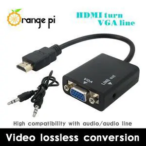 Orange Pi HDMI to VGA Cable of 17cm anti-jamming transmission line work with Monitor up to 720P Orange Pi HDMI to VGA Cable of 17cm anti-jamming transmission line work with Monitor up to 720P