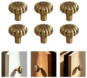 Brass Cabinet Knobs 30mm Solid Brass Construction 6 Pack Fluted Design with Flat 10mm Base for Wardrobe Drawer Applications Brass Cabinet Knobs 30mm Solid Brass Construction 6 Pack Fluted Design with Flat 10mm Base for Wardrobe Drawer Applications