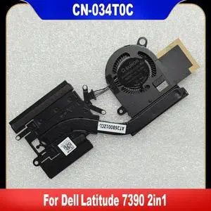 034T0C For Latitude 7390 2 in 1 Laptop CPU Cooling Fan With Heatsink Cooler Fan 34T0C CN-034T0C AT26B001ZCL 034T0C For Latitude 7390 2 in 1 Laptop CPU Cooling Fan With Heatsink Cooler Fan 34T0C CN-034T0C AT26B001ZCL