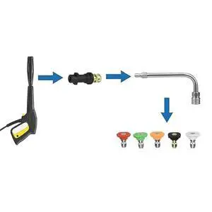 Quick Connect Pressure Washer Extension Wand for Karcher with Tri-Angle 30 90 120 Degree Angles and 14 Inch Fitting Quick Connect Pressure Washer Extension Wand for Karcher with Tri-Angle 30 90 120 Degree Angles and 14 Inch Fitting