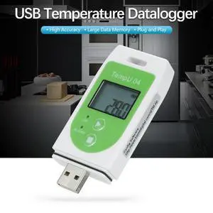 USB Powered Temperature Data Logger LCD Screen 32000 Readings Capacity Adjustable Recording Interval from 10 Sec to 18 Hours USB Powered Temperature Data Logger LCD Screen 32000 Readings Capacity Adjustable Recording Interval from 10 Sec to 18 Hours