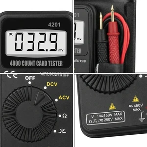 4201 Pocket Digital Multimeter with Auto Range for AC DC Voltage and Resistance Measurement 4000 Counts LCD Display 4201 Pocket Digital Multimeter with Auto Range for AC DC Voltage and Resistance Measurement 4000 Counts LCD Display