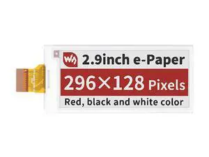 2.9inch E-Paper (B) E-Ink Raw Display, 296×128, Red / Black / White, SPI, without PCB 2.9inch E-Paper (B) E-Ink Raw Display, 296×128, Red / Black / White, SPI, without PCB