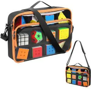 Transparent Cube Organizer with 12 Customizable Compartments and Extended Shoulder Strap for Comfortable Carry Transparent Cube Organizer with 12 Customizable Compartments and Extended Shoulder Strap for Comfortable Carry