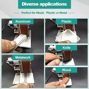 For Mini Belt Sander with 7 Control for Precision Sanding Stainless Steel Construction Adjustable Angle Workbench and 2 Wrenches For Mini Belt Sander with 7 Control for Precision Sanding Stainless Steel Construction Adjustable Angle Workbench and 2 Wrenches