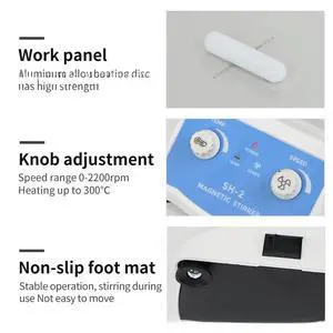 Magnetic Stirrer with Integrated Heating Plate Aluminum Construction 0-2200 RPM Mixing Equipment for R&D Use Magnetic Stirrer with Integrated Heating Plate Aluminum Construction 0-2200 RPM Mixing Equipment for R&D Use