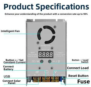 750W 25A For MPPT Solar Charge Controller with Wide Input Range 18V-80V for 12V 24V Charging in Off-Grid Systems 750W 25A For MPPT Solar Charge Controller with Wide Input Range 18V-80V for 12V 24V Charging in Off-Grid Systems