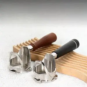 Espresso Bottomless Portafilter 54mm 3-Ears Wood Handle Stainless Steel for NJ ES501 ES502 ES601 ES655 ES701 Compatibility Espresso Bottomless Portafilter 54mm 3-Ears Wood Handle Stainless Steel for NJ ES501 ES502 ES601 ES655 ES701 Compatibility