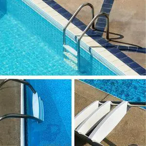 Swimming Pool Ladder Step Kit 3pcs White ABS Steps for 1.9 inch Round Ladder Rails Easy Install No Tools Needed Swimming Pool Ladder Step Kit 3pcs White ABS Steps for 1.9 inch Round Ladder Rails Easy Install No Tools Needed