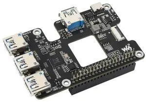 PCIe To USB 3.2 Gen1 HAT for Raspberry Pi 5,PCIe to USB HUB,4x High Speed USB Ports, driver-free,plug and play,HAT + Standard PCIe To USB 3.2 Gen1 HAT for Raspberry Pi 5,PCIe to USB HUB,4x High Speed USB Ports, driver-free,plug and play,HAT + Standard