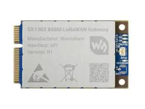 SX1302 868M LoRaWAN Gateway Module, EU868 Band, SX1302 core, standard Mini-PCIe socket, with LoRaWAN protocol support SX1302 868M LoRaWAN Gateway Module, EU868 Band, SX1302 core, standard Mini-PCIe socket, with LoRaWAN protocol support