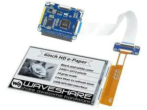 6inch E-Ink Display HAT For Raspberry Pi 1448×1072 High Definition Black/White 16 Gray Scale 6inch E-Ink Display HAT For Raspberry Pi 1448×1072 High Definition Black/White 16 Gray Scale