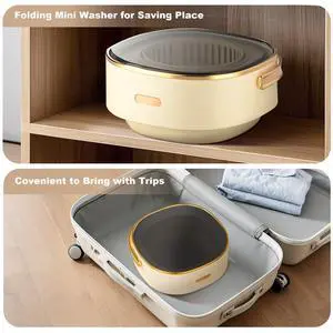 13L Mini Portable Washing Machine and Dryer, Folding Compact Small Washer Fully Automatic 3 Cleaning Modes Collapsible Camping Washer for RV Dorm Travel Hotel Laundry 13L Mini Portable Washing Machine and Dryer, Folding Compact Small Washer Fully Automatic 3 Cleaning Modes Collapsible Camping Washer for RV Dorm Travel Hotel Laundry