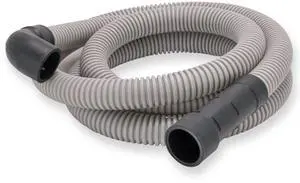 6 Foot Dishwasher Drain Hose, Fit with 5/8 Inch, 7/8 Inch, or 1 Inch OD Drain Outlet, 90 Degree Rubber Elbow, Corrugated, Gray Polypropylene, 91227 6 Foot Dishwasher Drain Hose, Fit with 5/8 Inch, 7/8 Inch, or 1 Inch OD Drain Outlet, 90 Degree Rubber Elbow, Corrugated, Gray Polypropylene, 91227