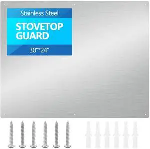 30" x 24" Thicken Heavy Range Hoods Stainless Steel Backsplash,Panel Splatter Guard for Stovetop,6 Pre Drilled Holes for Easy Installation,Keep the Walls Clean, Bright and Beautiful (30" x 24") 30" x 24" Thicken Heavy Range Hoods Stainless Steel Backsplash,Panel Splatter Guard for Stovetop,6 Pre Drilled Holes for Easy Installation,Keep the Walls Clean, Bright and Beautiful (30" x 24")