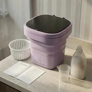 Portable Washing Machine, Mini Washer and Spin-Dryer With Folding Hanger, Compact Laundry Machine of Underwear, Baby Clothes, for Apartments, Dormitories, RV, Travel, (Purple) Portable Washing Machine, Mini Washer and Spin-Dryer With Folding Hanger, Compact Laundry Machine of Underwear, Baby Clothes, for Apartments, Dormitories, RV, Travel, (Purple)